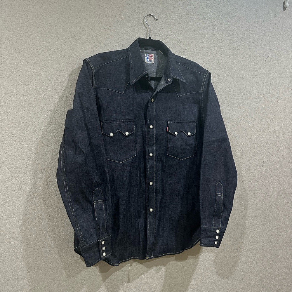 Levi’s sawtooth denim jean button down - 1955 reproduction - men’s XL - Picture 2 of 5